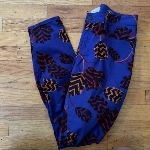 Marc Jacob's Blue Tulip Print Skinny Jeans Size 29 - Picture 2 of 8